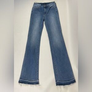 Prosperity Jeans, women’s, size 28, Blue, Mid Rise Frayed Hem Trouser Bootcut